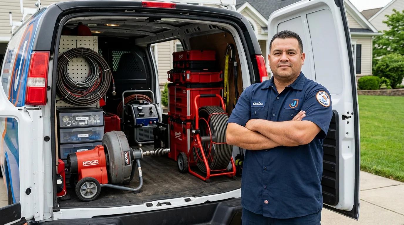 Professional drain cleaning equipment and Johns Plumbing LLC plumber in Palm Springs
