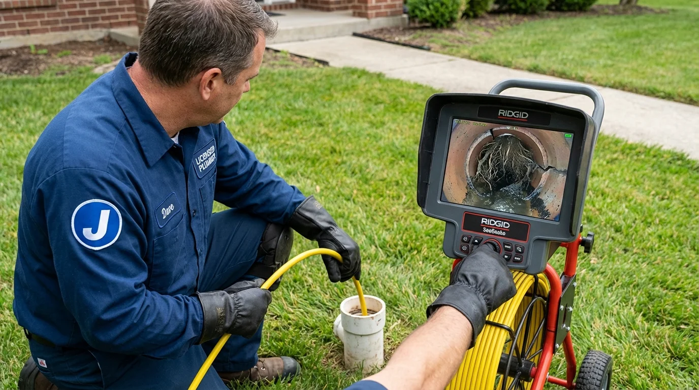 Sewer camera inspection being performed by Johns Plumbing LLC in Palm Springs