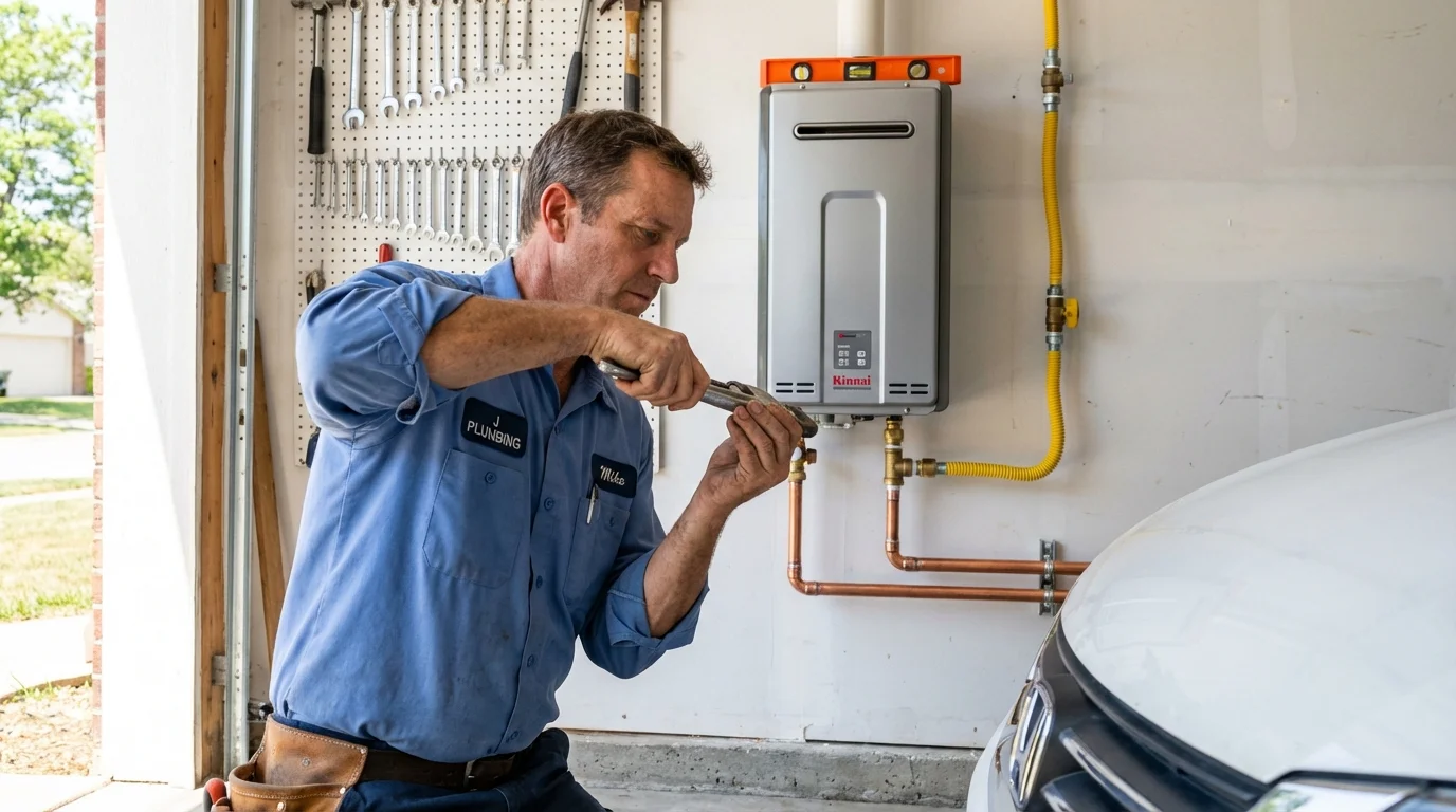 Tankless water heater installation by a Johns Plumbing LLC plumber in Palm Springs